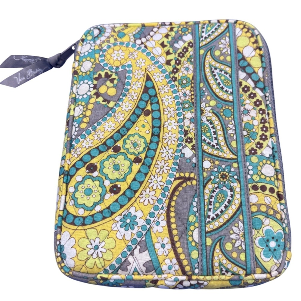 Vera Bradley Lemon Parfait Paisley Quilted Mini Tablet Tech Case Sleeve Boho